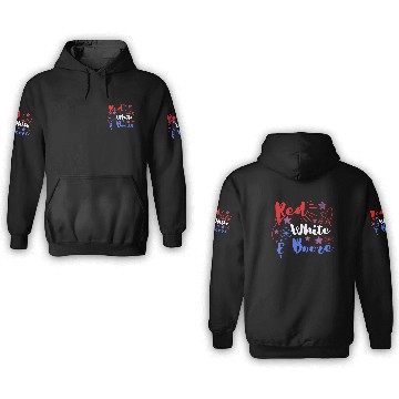 Discover Red white and booze. 3D Hoodies