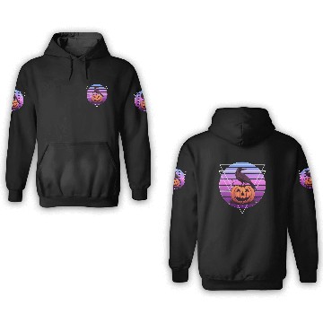 Discover Raven Crow On Pumpkin Vaporwave Halloween Pagan Ae 3D Hoodies