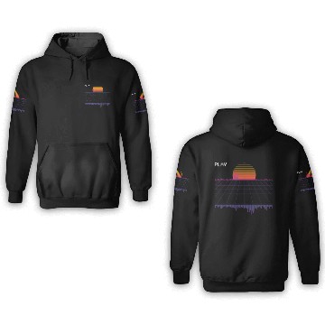 Discover Outrun Synthwave Wave Wave Aesthetic 3D Hoodies