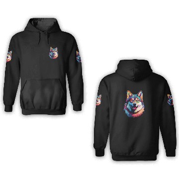Discover Watercolor Colorful Akita 3D Hoodies