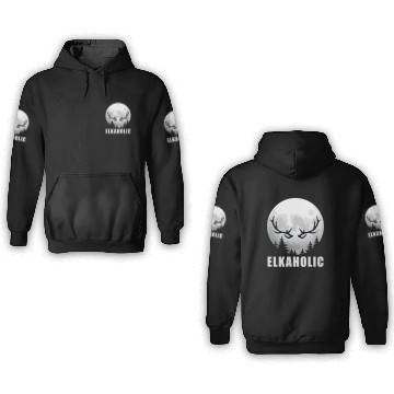 Discover Elk Hunting Elkaholic Hunters 3D Hoodies