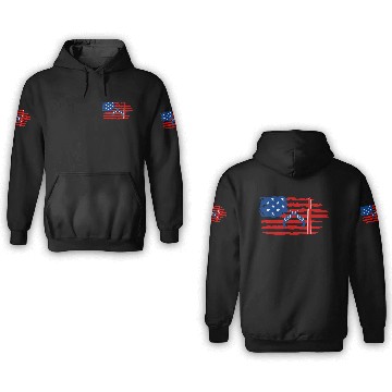 Discover USA flag with gun 3D Hoodies