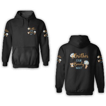 Discover Brother Can Bearly Wait Baby Shower 3D Hoodies