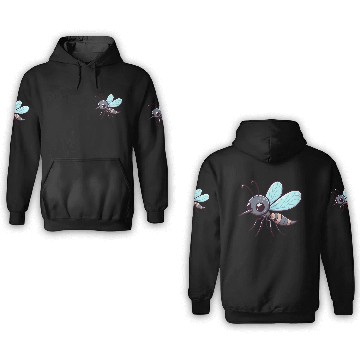 Discover Playful Mosquito Cartoon 3D Hoodies