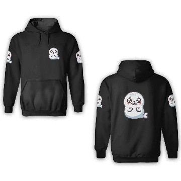 Discover Playful Seal Cartoon 3D Hoodies