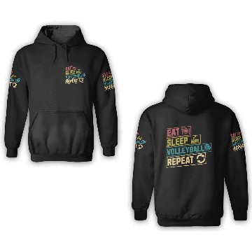 Discover Eat sleep volleyball repeat hobby 3D Hoodies