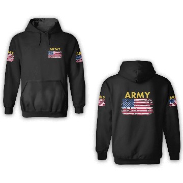 Discover US Army and the tattered old flag 3D Hoodies