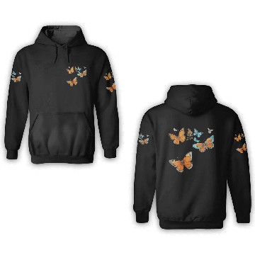 Discover Floral Harmony: Blooms and Butterflies" 3D Hoodies