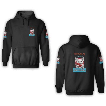 Discover Purrsonal Valentine's Greetings Cute White Cat 3D Hoodies