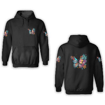 Discover Metamorphora Butterfly Nature Flowers Branches 3D Hoodies
