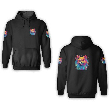 Discover Watercolor Colorful Pomeranian 3D Hoodies