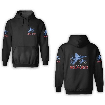 Discover Sukhoi SU-30 Flanker Russian Fighterjet 3D Hoodies