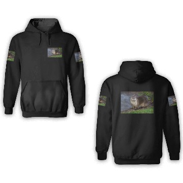 Discover Adorable Otter on the Riverbank 3D Hoodies