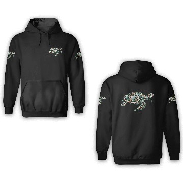 Discover Serenity Swim - Stone Mosaic Sea Turtle 3D Hoodies
