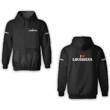 Discover I Love Louisiana I Heart LA 3D Hoodies
