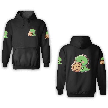 Discover Dinosaur enjoying a Chocolate Cooki 3D Hoodies