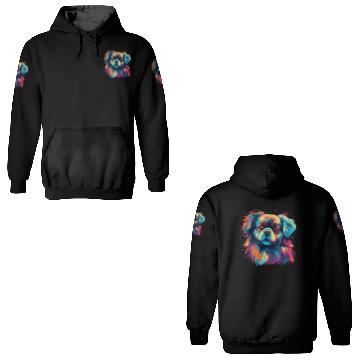 Discover Watercolor Colorful Tibetan Spaniel 3D Hoodies