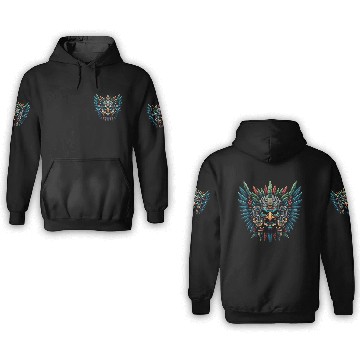 Discover Mystical Aztec Warrior Mask Artwork 3D Hoodies