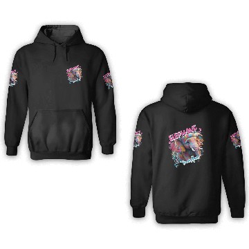 Discover Graffiti-inspired portraiture Elephant 3D Hoodies