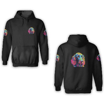 Discover Watercolor Colorful Irish Water Water Spaniel 3D Hoodies