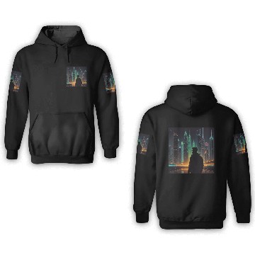 Discover Neon Horizon: A Futuristic Cityscape 3D Hoodies