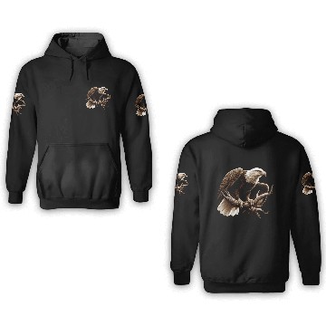 Discover Standing Bald Eagle 3D Hoodies