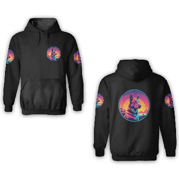 Discover Synthwave German Shepherd 1 3D Hoodies