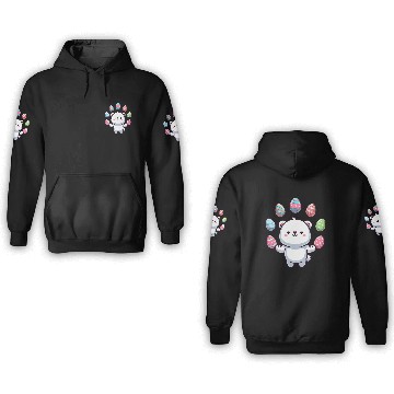 Discover Cartoon Polar Bear Easter Egg Design 3D Hoodies