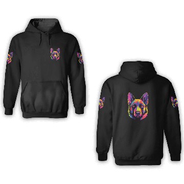 Discover Watercolor Colorful Norwegian Elkhound 3D Hoodies
