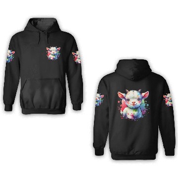 Discover Cute Goat Lover Farm Animal Lamb Enthusiast Design 3D Hoodies