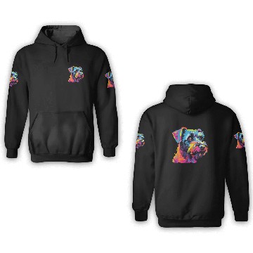 Discover Watercolor Colorful Tschechischer Terrier 3D Hoodies