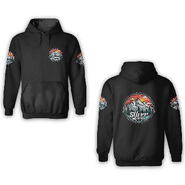Discover Retro Silver Mountain Ski 3D Hoodies