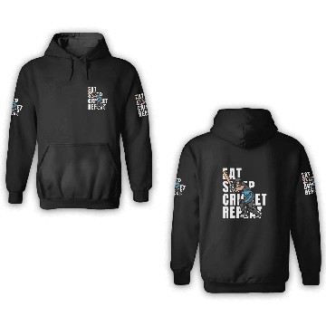 Discover Eat Sleep Cricket Repeat 3D Hoodies