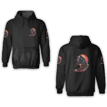 Discover Solar Eclipse with Cat 3D Hoodies