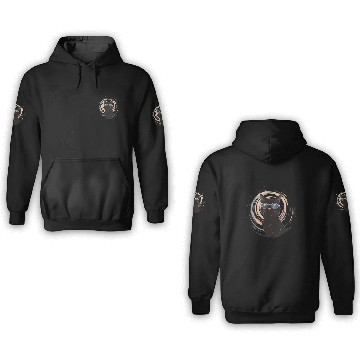 Discover Solar Eclipse 2024 Cat Wearing Glasses 3D Hoodies