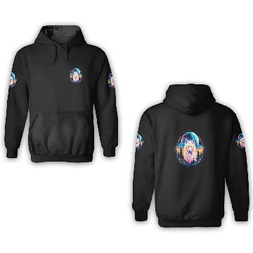 Discover White fantasy wolf 3D Hoodies design logo style