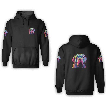 Discover Watercolor Colorful Neapolitan Mastiff 3D Hoodies