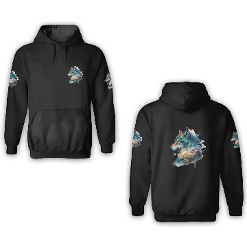 Discover Wolf Print, Cosmic Wolves, Animal Print, Cosmos 3D Hoodies