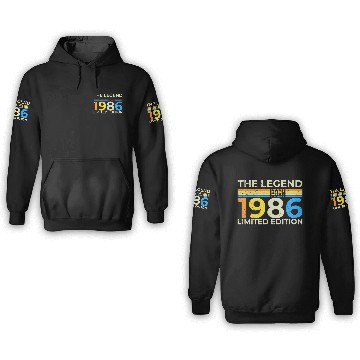 Discover The Legend 1986 Logo Design Limited Edition 3D Hoodies