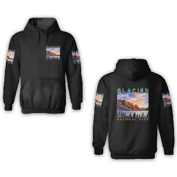 Discover Glacier National Park US Montana parks 3D Hoodies