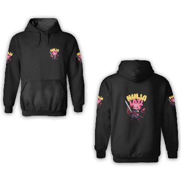 Discover Kawaii Axolotl Ninja 3D Hoodies