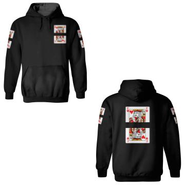 Discover Playing card hearts king with banner space 3D Hoodies