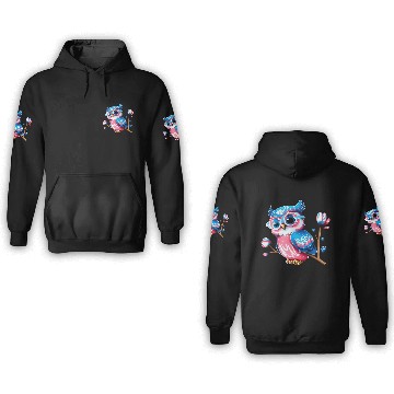 Discover Red White and Blue Owl 3D Hoodies