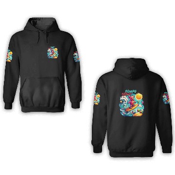 Discover Happy Wave: Surfing Teddy Adventure 3D Hoodies