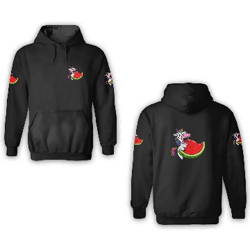 Discover Unicorn Melon Sweet Comic Crazy Funny Quirky 3D Hoodies