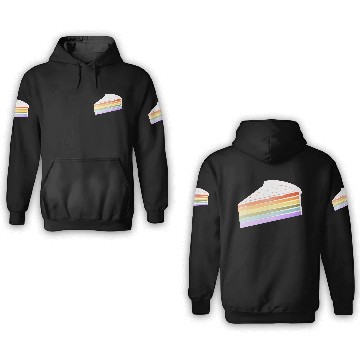 Discover Piece of rainbow cake in delicate pastel colors 3D Hoodies