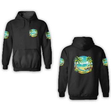 Discover Paradise Beach Sunset Art 3D Hoodies