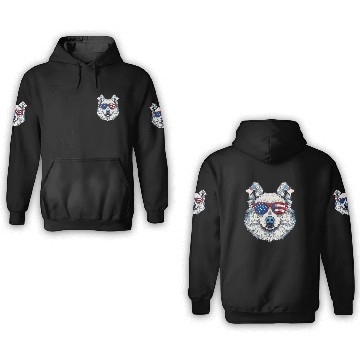 Discover Eskimo dog. 4th July. American independence day 3D Hoodies