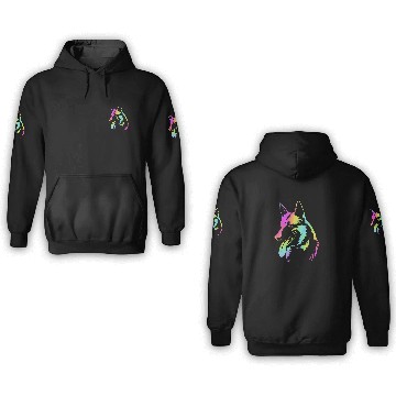 Discover Colorful Pop Art Belgian Malinois Dog Face 3D Hoodies