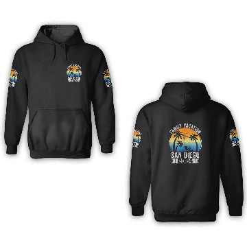 Discover Family Vacation 2024 San Diego Summer Matching 3D Hoodies